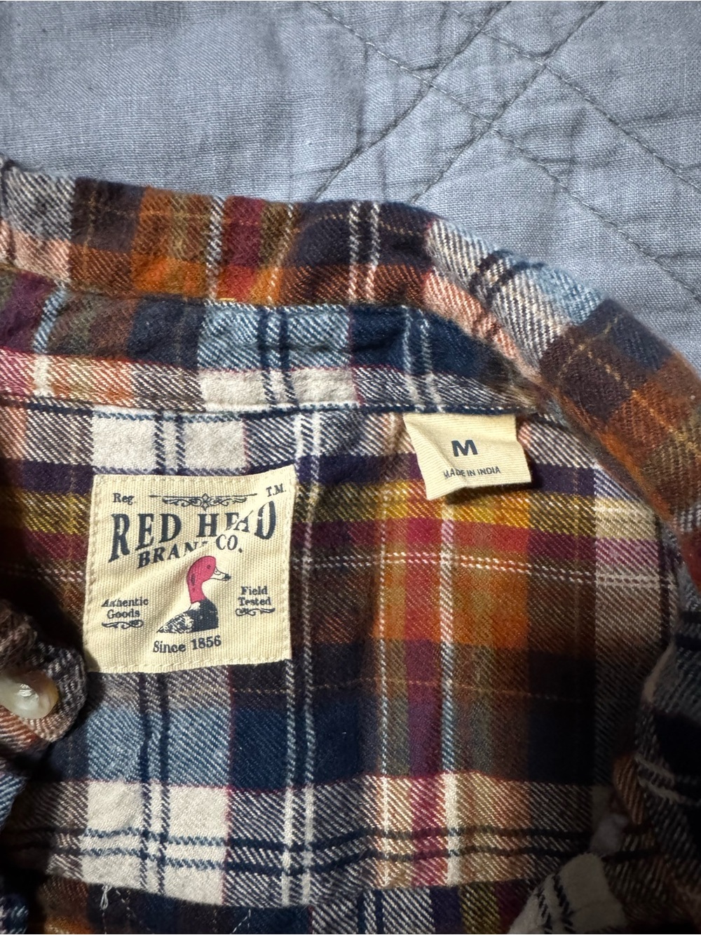 RedHead Men’s Multicolor Plaid Button-Down Shirt - Navy, Rust, Cream, Tan